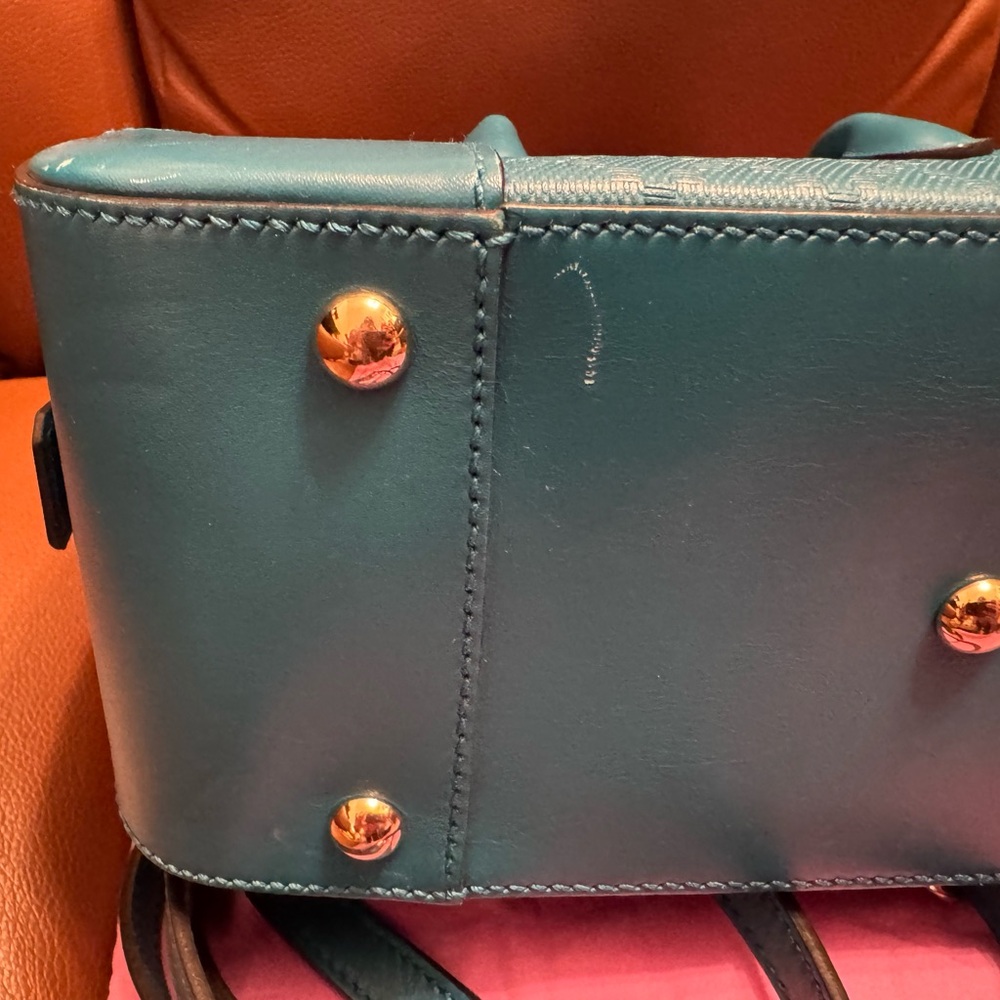 Gucci Bright Diamanté Satchel Bag in Teal Blue - Picture 9 of 12